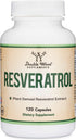Resveratrol Supplement 500mg, 120 Capsules, Healthy Aging Support by Double Wood, 50% Trans Resveratrol
