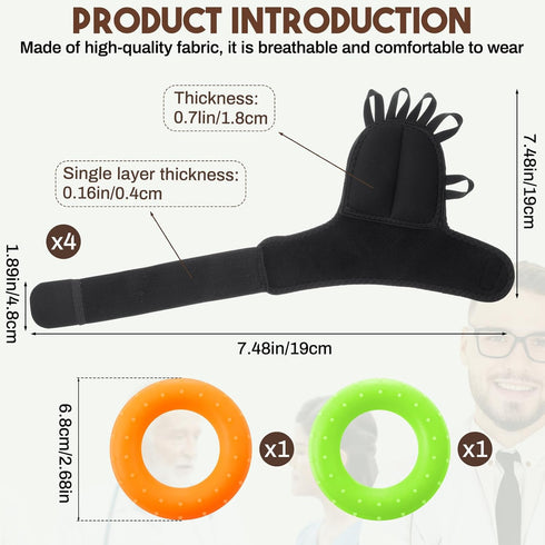 RoundFunny 2 2 Pairs Weighted Gloves for Tremors with Grip Strength Trainer Adjustable Wrist Weights for Hand
