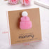 Mommy Mommy Ukodnus Baby Girl Reveal to Be Birthday Card with Pink Knitted Hat, Happy Birthday from the Bump, Pregnancy