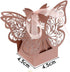 Auto-plaza 50 Pieces Butterfly Laser Cut Favor Boxes, DIY Wedding Birthday Gift Candy Boxes with Ribbons, Pink