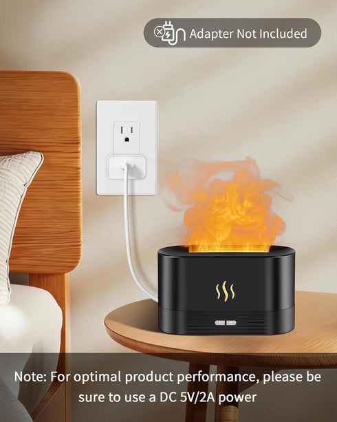 Kelymnaean 7 (180mL, Flame Effect Essential Oil Diffuser, Ultrasonic Aromatherapy Humidifier, Upgraded Color Changing