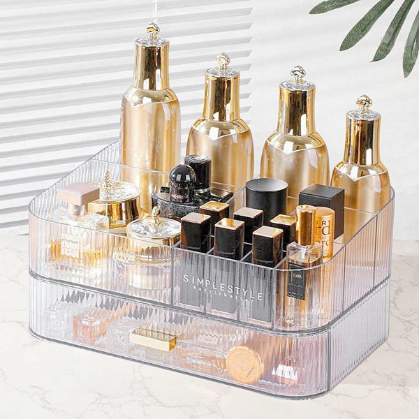 Makeup Organizer with Drawers, Stackable Cosmetic Organization for Vanity, Bathroom Desk Countertop