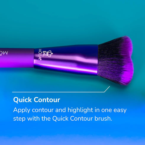MODA Perfect Pairs Insta-Glow Kit, Travel Size Highlight & Contour Brush Duo