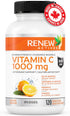 Renew Actives Maximum Strength Vitamin C 1000MG - Antioxidant & Immune Booster for Overall Health, Strong Bones, Teeth & Gums - Non-GMO, Sugar Free, 4-Month Supply (120 Vegan Capsules)