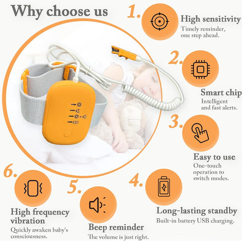 Bedwetting Alarm for Boys and Girls, Pee Alarm with 3 Modes, Potty Training Alarm for Older Kids
