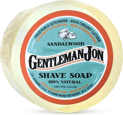 Sandalwood Shaving Soap for Men - 2.25 oz - Creates Perfect Lather - Moisturizes & Protects for Smooth Shaves