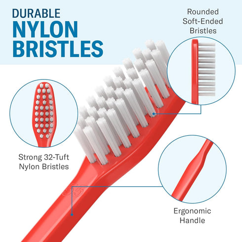 100 Pack Disposable Medium Soft Bristles Bulk Toothbrushes, Individually Wrapped