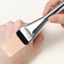 Foundation Brush Set, 3 Pcs Makeup Flat Brushes, Portable Facial Tools for Cream, Powder, Liquid - Silver