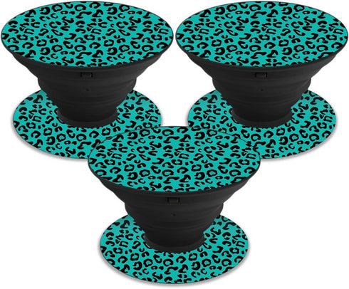 MightySkins Skin for PopSocket PopSocket - Teal Leopard | Unique, Durable Vinyl Decal Wrap Cover | Easy to Apply,