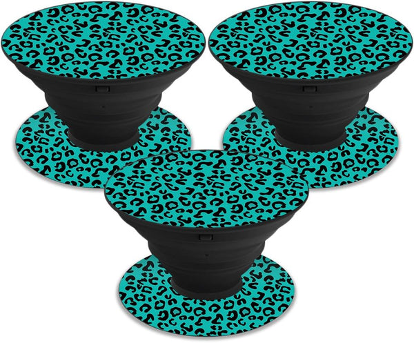 MightySkins Skin for PopSocket PopSocket - Teal Leopard | Unique, Durable Vinyl Decal Wrap Cover | Easy to Apply,