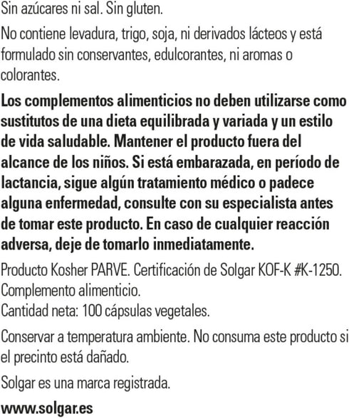 Solgar Vitamin C 500 mg, 100 Vegetable Capsules - Antioxidant & Immune Support, Non-GMO, Vegan