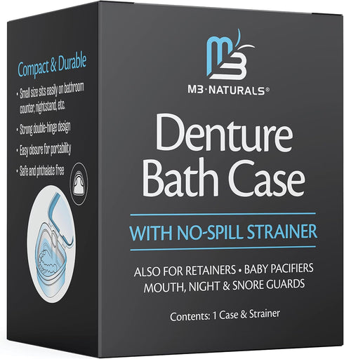 Denture Bath Case and Retainer Case - FSA HSA Approved Cleaner Kit for Invisalign, Mouthguards, and Dentures