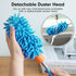 Microfiber Duster for Cleaning, Tukuos Hand Washable Duster with 2 Replaceable Heads, Extendable Pole for Home