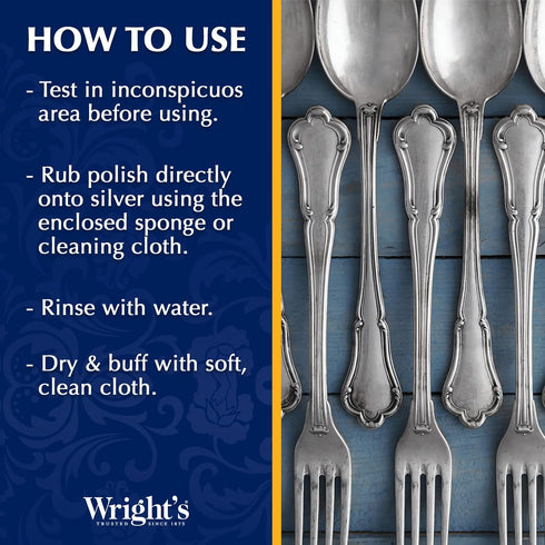 Wright's Silver Cleaner and Polish Cream, 8 Ounce, Ammonia Free, Gently Cleans Jewelry, Pewter, and Silver