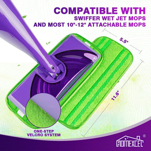 Pack 8 HOMEXCEL Microfiber Mop Pads Compatible with Swiffer Wet Jet, Reusable Machine Washable Swiffer WetJet Pad