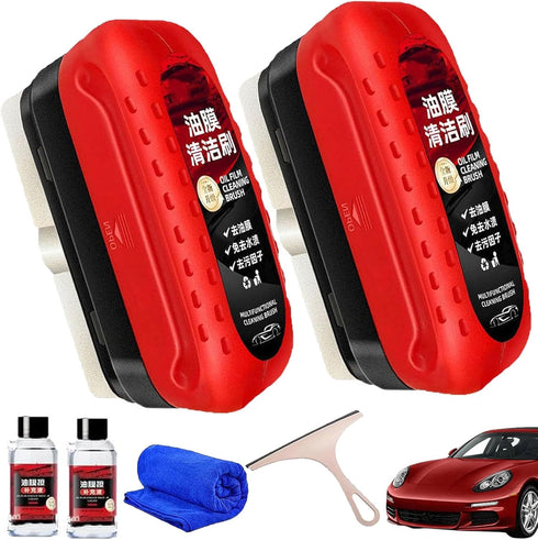 zardvern Automotive Glass Cleaner, Glass Cleaning Board, Automotive Oil Film Cleaning Brush, Glass