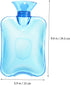 Transparent Blue Hot Water Bottle Portable Reusable Thick Hot Water Bag for Winter Hand Warmer Household Heating Pad
