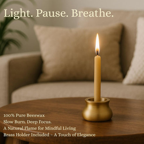 Luxora 50 Set, Set 20 (50 Set Australian Made Minute Pure Beeswax Candles, Beeswax Meditation Candle of mini Candles