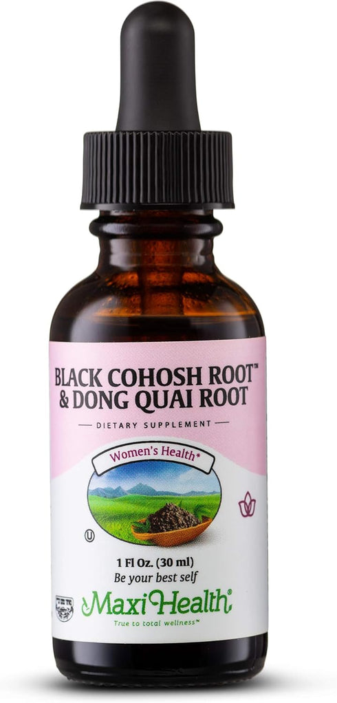 Maxi Health Black Cohosh Root and Dong Quai Root Extract, Women's Formula, 1 Fl Oz Bottle, Kosher