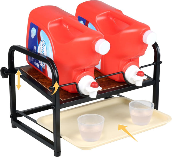 Laundry Detergent Holder & Soap Dispenser, Liquid Laundry Detergent Organizer with Drip Tray for Laundry Room Storage
