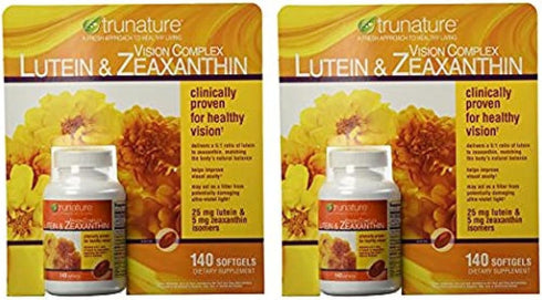 Trunature Vision Complex Lutein and Zeaxanthin Supplement, 140 Count, 2 Packs