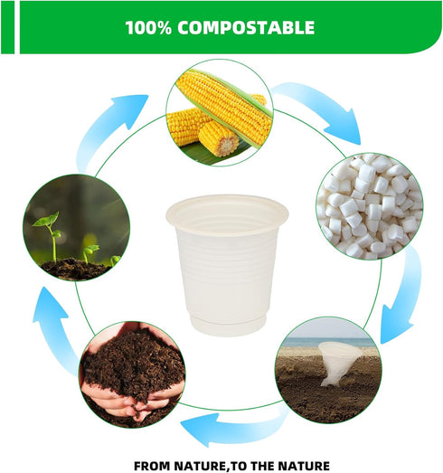 SHAUMN 3 oz Cups,100pcs Compostable Disposable Bathroom Mouthwash&Rinse Small Snack Cups for Kids,Mini Drinking Cups