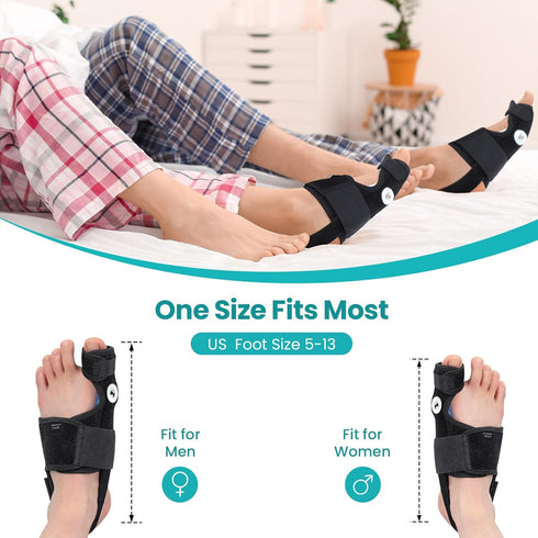 Bunion Corrector Adjustable Splint Brace for Women & Men, Soft Gel Pain Relief Bunion Pads & Toe Straightener