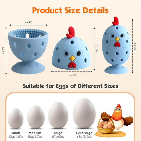 WAMEIJU Egg Brush Cleaner, Egg Cleaner for Fresh Eggs, Cute Chick Shaped Egg Wash and Brush, Washing Egg Tool