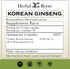 Herbal Roots Panax Ginseng | Organic Korean Ginseng Root Powder | 1000mg | High Ginsenosides for Energy & Performance | 60 Vegan Capsules