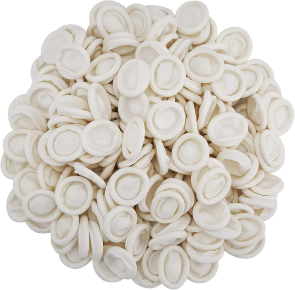 Cuttte Approx. 330 PCS Medium Latex Finger Cots, Disposable Finger Gloves Protectors, Thumb Covers for Fingertips