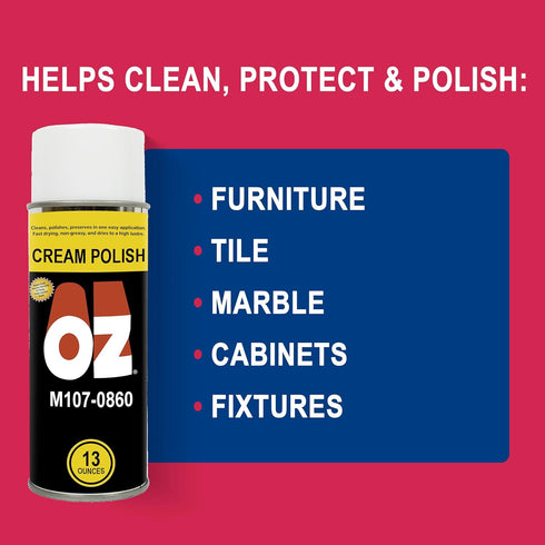 OZ Polish Aerosol Furniture Polish, M107-0860, 13 oz