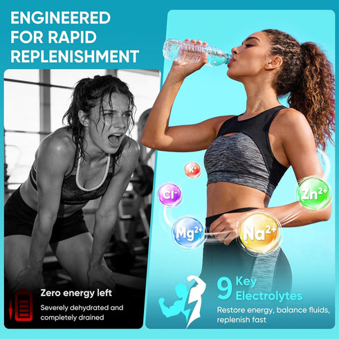 Packets 10.5OZ (30 (Pack 1), Electrolytes Powder Sugar Free, Electrolyte Drink Mix with Lemon Lime Watermelon Peach