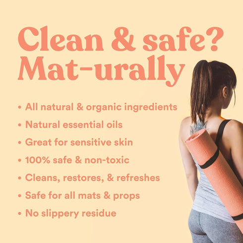 ASUTRA Yoga Mat Cleaner Spray (Calming Citrus) - 4 fl oz - Organic Essential Oils, Deep-Cleansing Microfiber Towel