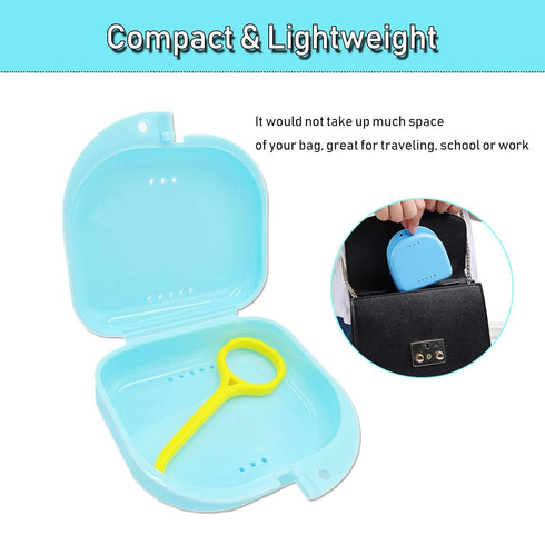 Orthodontic Retainer Case with Vent Holes, Light Blue Color
