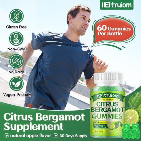IIEltruiom 1500mg, Gummies 25:1 120 Count Citrus Bergamot Citrus Bergamot for Healthy Cholesterol, Bergamot Supplements