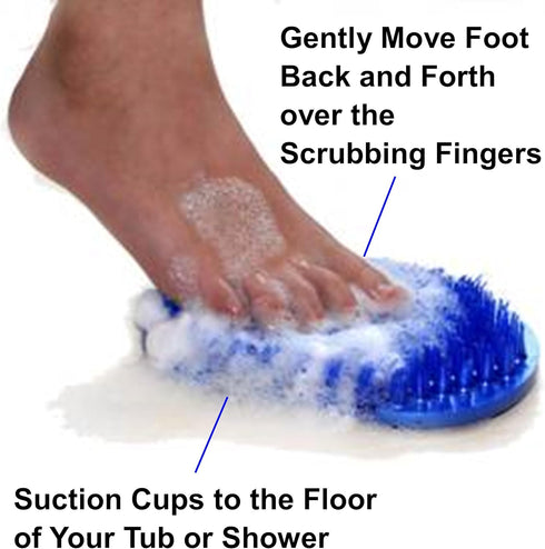 Soapy Toes Travel Sized Foot Scrubber Massages & Cleans Tired Feet, Suction Cups to Tub- Shower Floor | Easy Foot Care