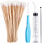 Tonsil Stone Removal Set with Stainless Steel Tool, LED Light Remover, Long Swabs, and Irrigator Syringe