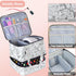 Nail Polish Organizer Case - Holds 42+ Bottles (15ml/0.5 fl.oz) and 1 Nail Lamp, Upgraded Double-layer Nail Polish Carrying Case Nail Polish Storage Bag with Handles (WHITE)