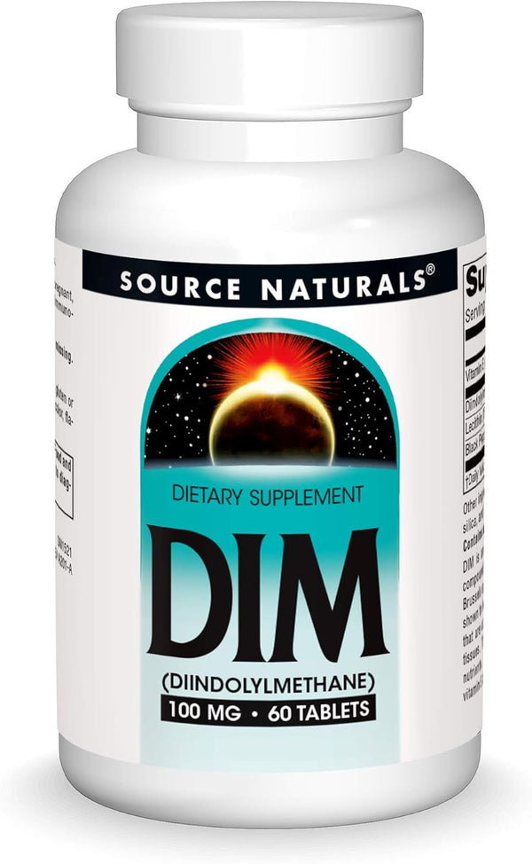 Source Naturals DIM, Diindolylmethane 100mg with BioPerine, 60 Tablets