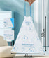 White Printing Trash Bags, 100 Counts, 4 Gallon Kitchen Small Bags with Drawstring for Bathroom, Office, Home