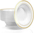 Stock Your Home Plastic Party Bowls, 50 Pack 12 Oz Elegant Disposable Dinnerware for Catering and Holidays