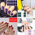 JERCLITY 24 Sheets Glitter Solid Color Nail Polish Strips, Self-Adhesive Nail Stickers for Women