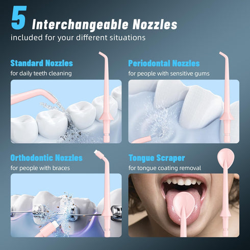 molux 320ML IPX8 Water Dental Flosser Pick for Teeth Portable Oral Irrigator Rechargeable Travel Irrigation Cleaner
