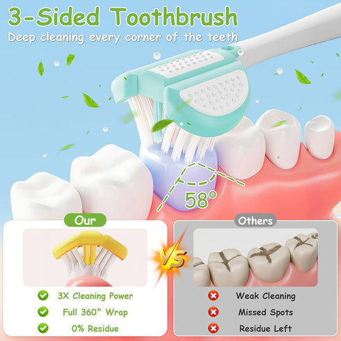 PANIMOSI 4 Pack, 3 1-12 Toddler Toothbrush Soft Baby Toothbrush Efficient Sided Kids Tooth Brush for Ages Years, Infant