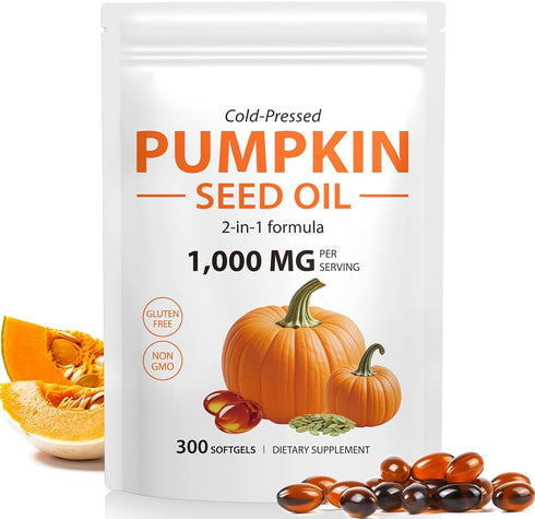 Xaarty Pumpkin Seed Oil with Saw Palmetto, Pumpkin Seed Oil Capsules, Cold Pressed