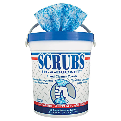 SCRUBS 42272CT Blue Hand Cleaner Towels, 72/Tub, 6/CT