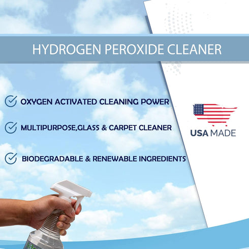Hydrogen Peroxide All Purpose Surface (Glass, Carpet,Stain Remover) Cleaner (1 Quart, 32 oz Spray)
