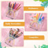 50 Pcs Rainbow Cosmetic Bag, Inspirational Gifts for Women, Motivational Quotes Waterproof Zippered Pouch
