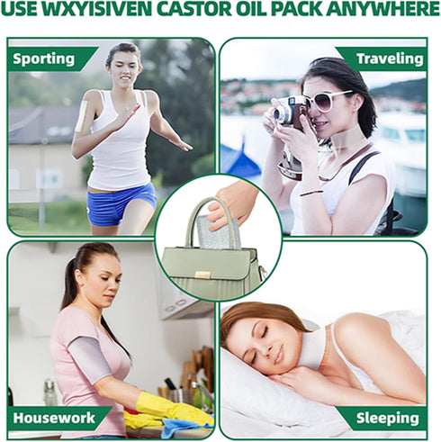 Pack 20 5.9x7.9in(15x20cm)Self-Adhesive Inflammation Waterproof Castor Oil Patches Wrap, Pcs Organic Cotton Patch