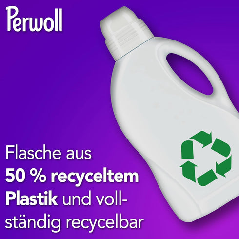 Perwoll Black Detergent, 1 x 27 Wash Loads, Mild Detergent for Dark Colors and Fibers, Triple-Renew Technology